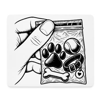 Addiction Dog Love Doggie – Ballpfotenbeutel - Mousepad (Querformat) - Weiß - Vorne