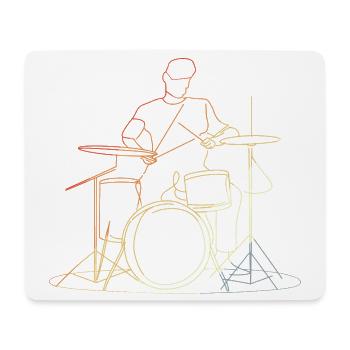 Schlagzeuger Retro Look - Mousepad (Querformat) - Weiß - Vorne