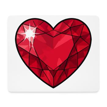 Ruby Crystal Heart - Mouse Pad (horizontal) - white - Front