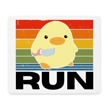 Run duck with knife meme funny saying vintage - Mouse Pad (horizontal) - white - Front