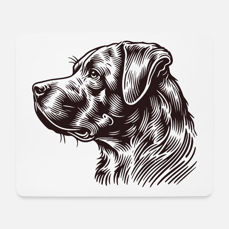 Hundeprofil - Mousepad (Querformat) - Weiß