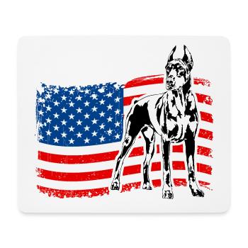 Doberman Amérique Flag Dogs Dobie Wilsigns - Tapis de souris (format paysage) - blanc - Devant