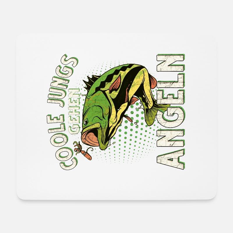Coole Jungs Gehen Angeln Fischen Angler - Mousepad (Querformat) - Weiß