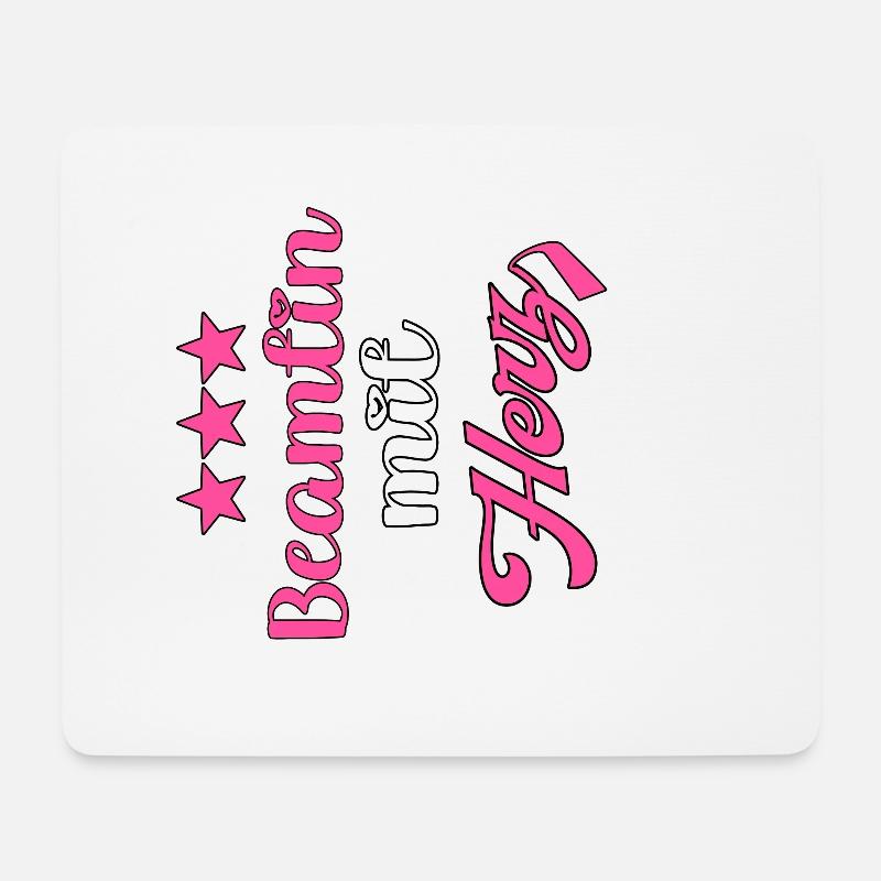 Beamtin mit Herz Verbeamtung Beamter Beamtin - Mousepad (Querformat) - Weiß