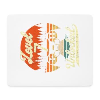 Level 7 Unlocked Men Guys Gamer 7 Birthday - Mouse Pad (horizontal) - white - Front