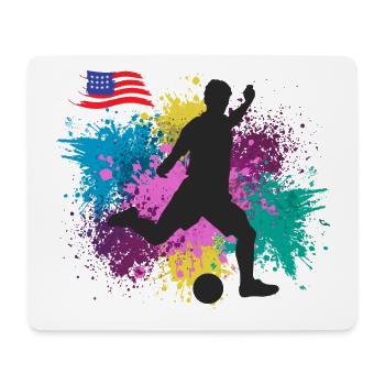 Fußball USA Grungy Farbspritzer - Mousepad (Querformat) - Weiß - Vorne