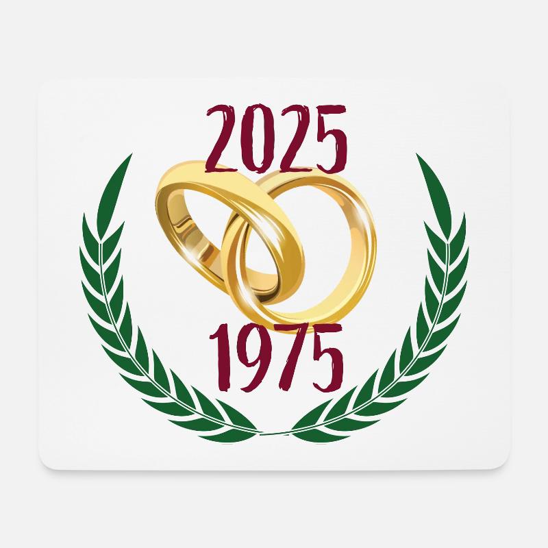 Goldene Hochzeit 2025 Partnerlook 50 Jahre Ehe - Mousepad (Querformat) - Weiß