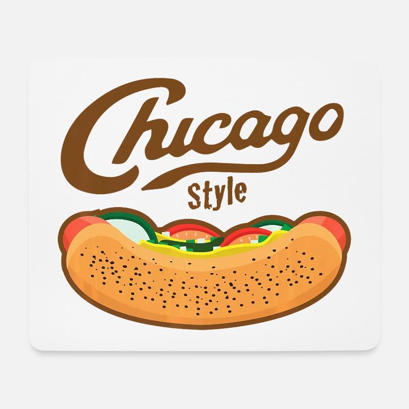 Chicago Style Hot-Dog-Tee - Mousepad (Querformat) - Weiß