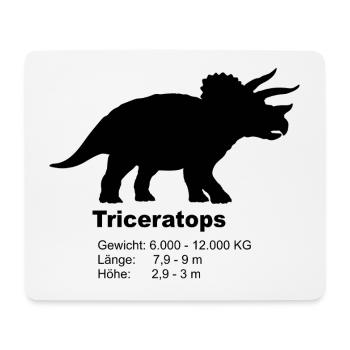 Profil Triceratops – Faits sur les dinosaures - Tapis de souris (format paysage) - blanc - Devant