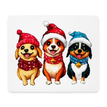 Hunde Weihnachten - Mousepad (Querformat) - Weiß - Vorne