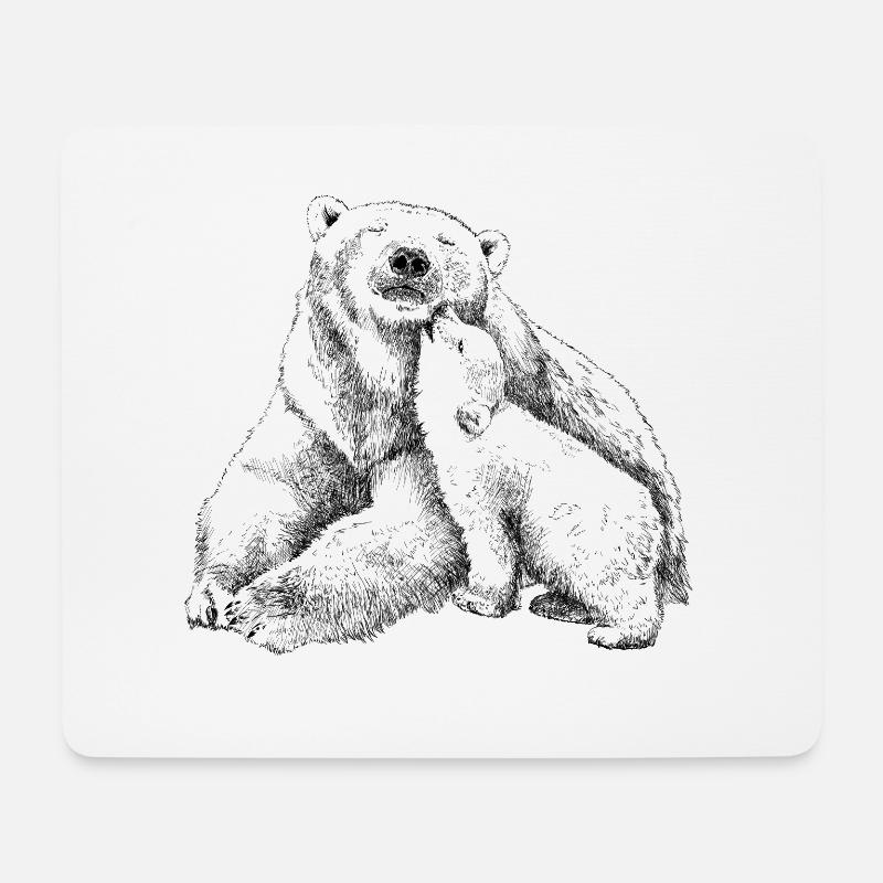 Eisbär - Mousepad (Querformat) - Weiß