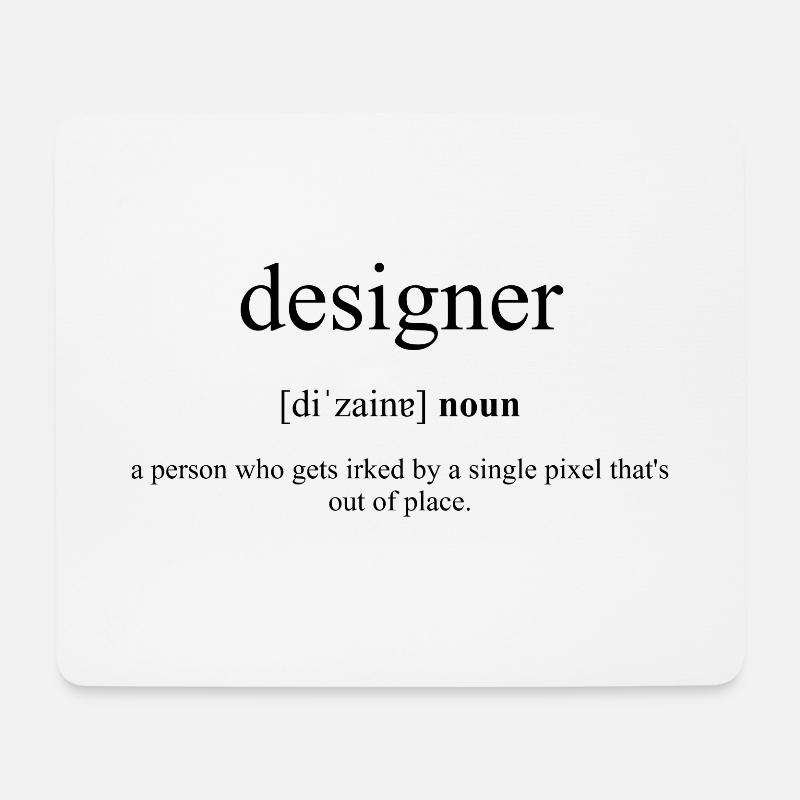 Designer (Gestalter) Definition Dictionary - Mousepad (Querformat) - Weiß