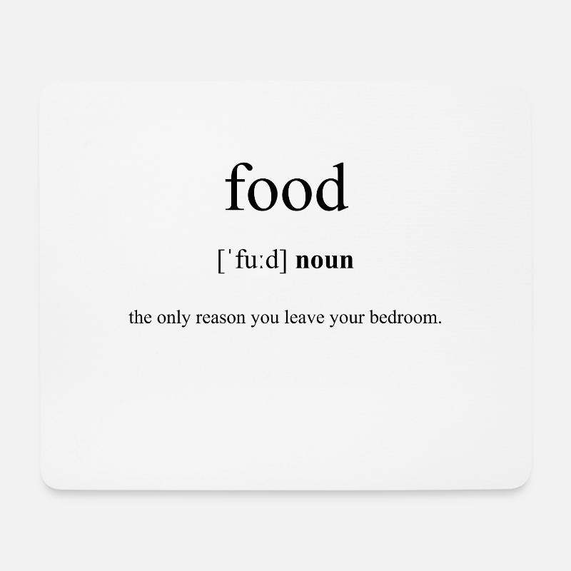 Food (Essen) Definition Dictionary - Mousepad (Querformat) - Weiß