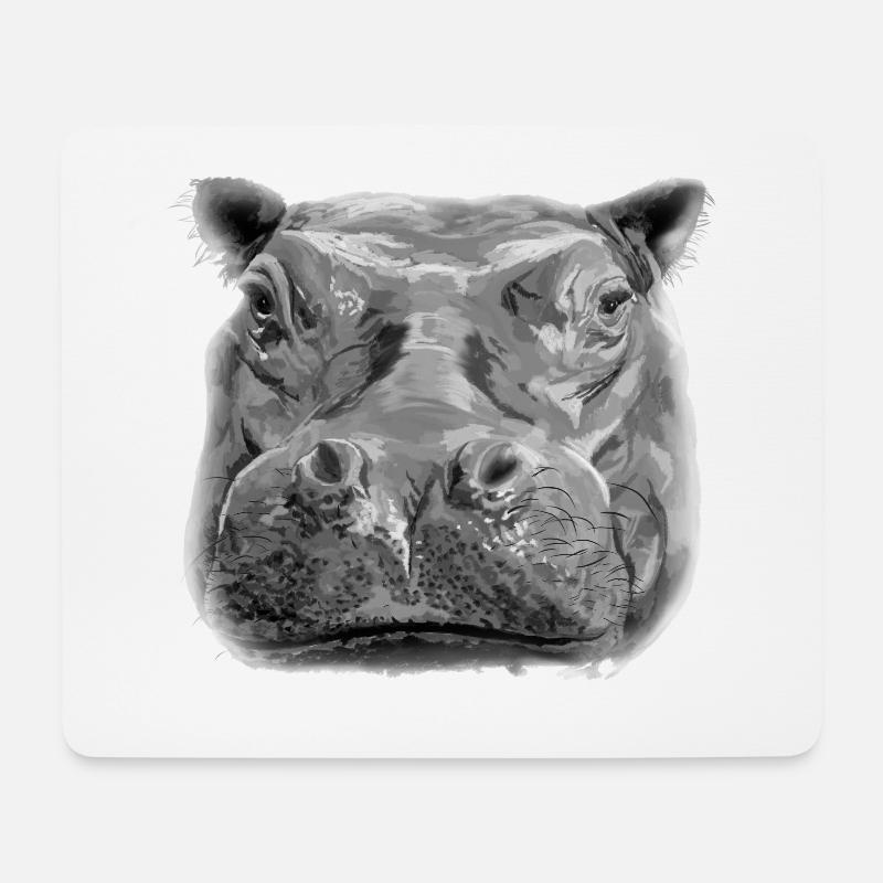 hippo - Mouse Pad (horizontal) - white