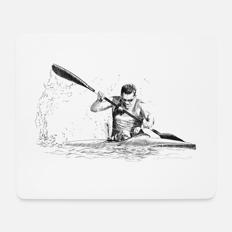 Kajak - Mousepad (Querformat) - Weiß