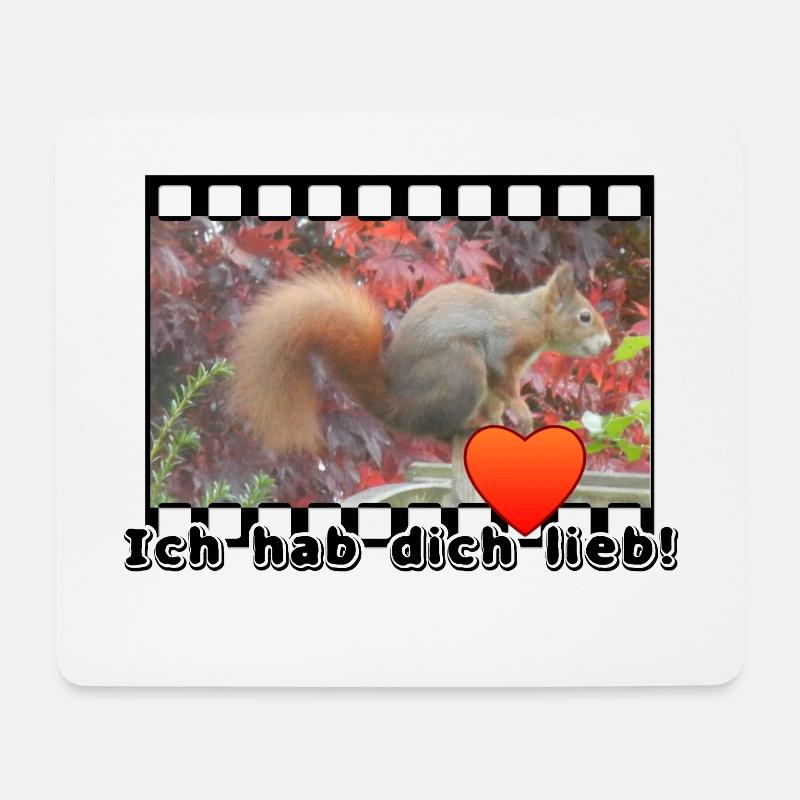 Liebe Paar Eichhoernchen Tier Spruch - Mousepad (Querformat) - Weiß