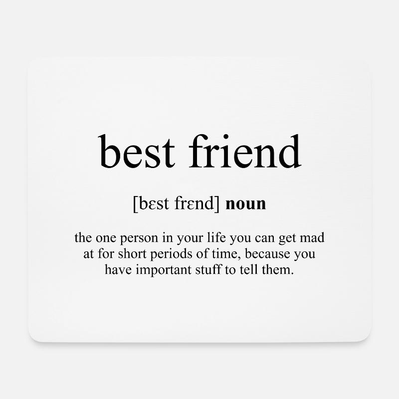 Best Friend (bester Freund) Definition Dictionary - Mousepad (Querformat) - Weiß