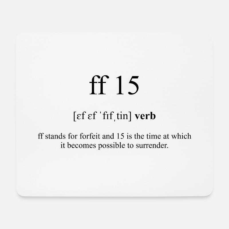 FF 15 (forfeit 15) Definition Dictionary - Mouse Pad (horizontal) - white