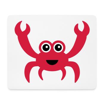 Fröhliche Krabbe mit Kulleraugen - Mousepad (Querformat) - Weiß - Vorne