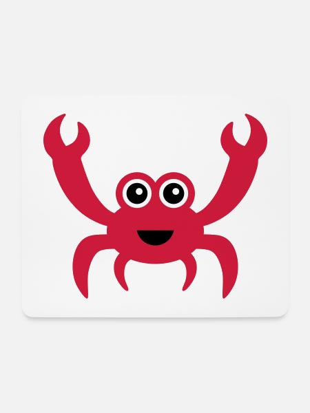 Fröhliche Krabbe mit Kulleraugen - Mousepad (Querformat) - Weiß