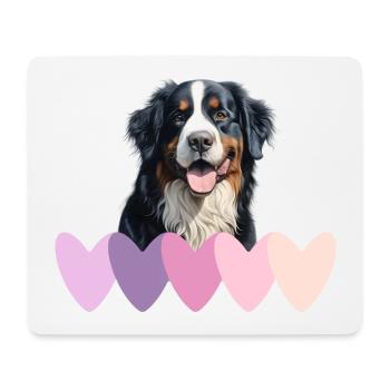 Minimalist Bernese Mountain Dog Gift with heart - Mouse Pad (horizontal) - white - Front