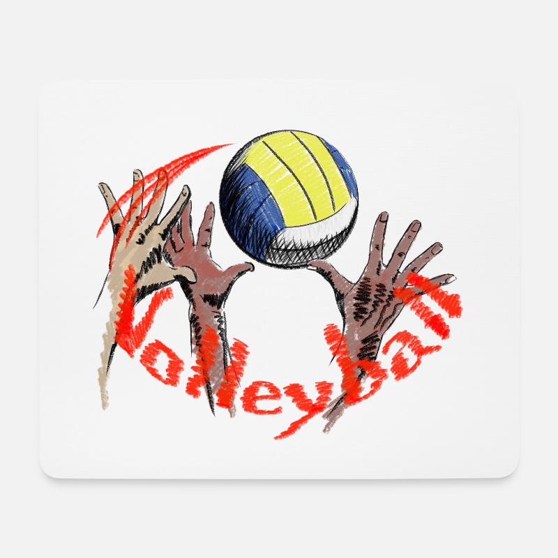 Volleyball - Mousepad (Querformat) - Weiß