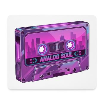 Retro Analog Soul Chrome Kassette Synthwave - Mousepad (Querformat) - Weiß - Vorne