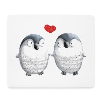 Penguins in Love - Penguin - Bird - Love - Heart - Mouse Pad (horizontal) - white - Front