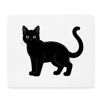 Schwarze Katze Katzenshirt Geschenk - Mousepad (Querformat) - Weiß - Vorne