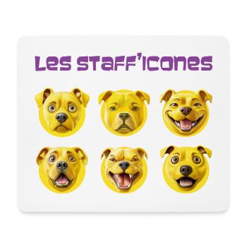 Les stafficones - 053  - Tapis de souris (format paysage) - blanc - Devant