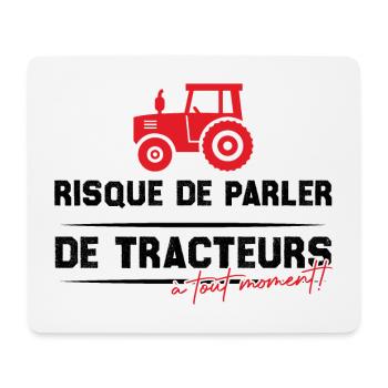 Risque de parler de tracteurs à tout moment - Tapis de souris (format paysage) - blanc - Devant