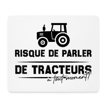Risque de parler de tracteurs à tout moment - Tapis de souris (format paysage) - blanc - Devant
