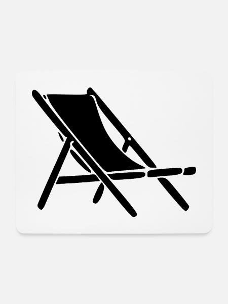 Strandliege Sonnenliege Strand Beach Urlaub Reise  - Mousepad (Querformat) - Weiß