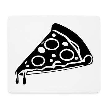 Pizza slice black and white slice of Italian pizza - Mouse Pad (horizontal) - white - Front