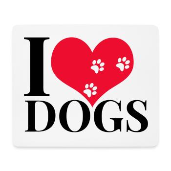 I love Dogs - Mousepad (Querformat) - Weiß - Vorne