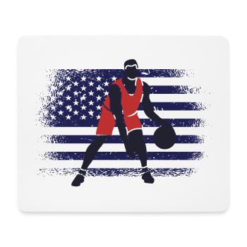 Maillot de basket-ball DRAPEAU DES ÉTATS-UNIS - Tapis de souris (format paysage) - blanc - Devant