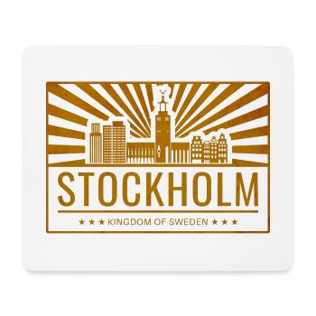 Stockholm Skyline Vintage Siebdruck - Mousepad (Querformat) - Weiß - Vorne