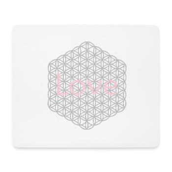 Fleur de Vie - 5ème Dimension - argent - amour - Tapis de souris (format paysage) - blanc - Devant