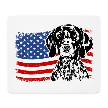 Allemand Shorthair US drapeau chien chiens Wilsigns - Tapis de souris (format paysage) - blanc - Devant
