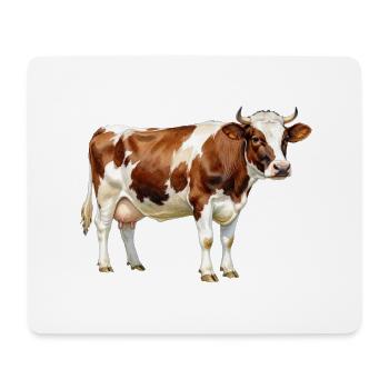 Kuh_aquarell_Geschenkidee_Bauer_Landwirte - Mousepad (Querformat) - Weiß - Vorne