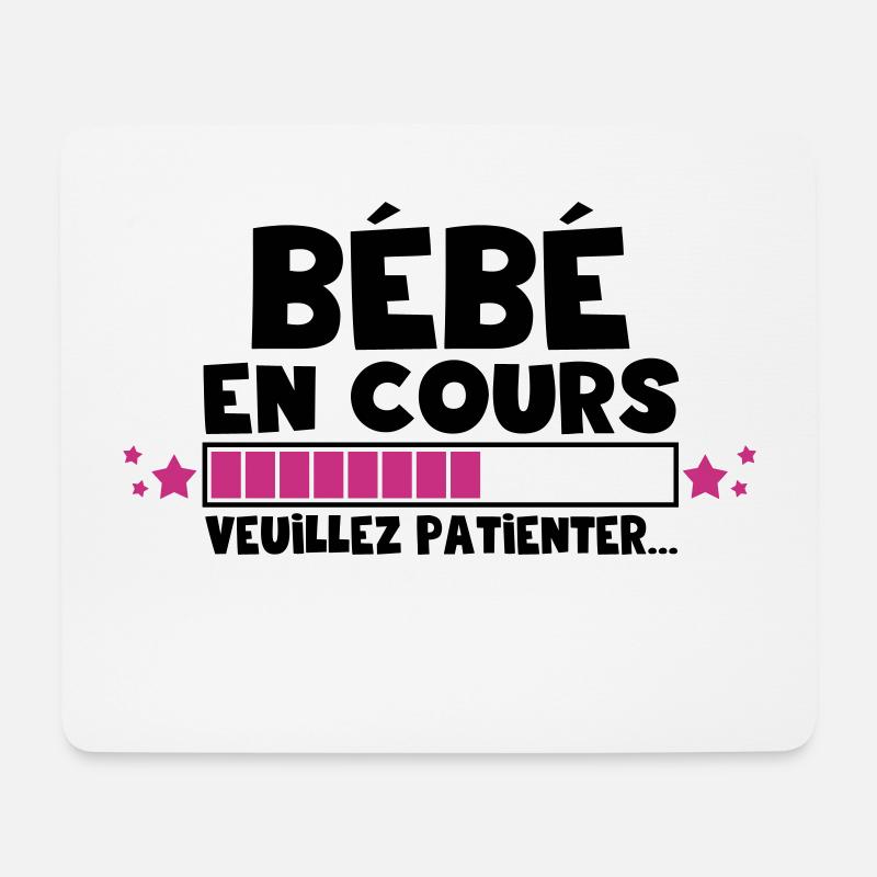 Bébé en cours,grossesse,famille - Tapis de souris (format paysage) - blanc