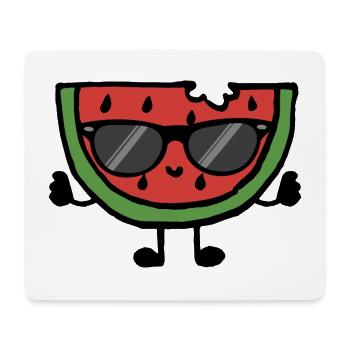 Melon pastèque avec lunettes de soleil Pièce bébé - Tapis de souris (format paysage) - blanc - Devant