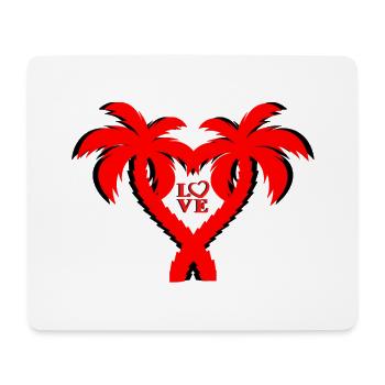 Heart Palm Love Motif - Mouse Pad (horizontal) - white - Front