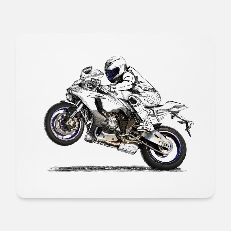 Motorrad - Mousepad (Querformat) - Weiß