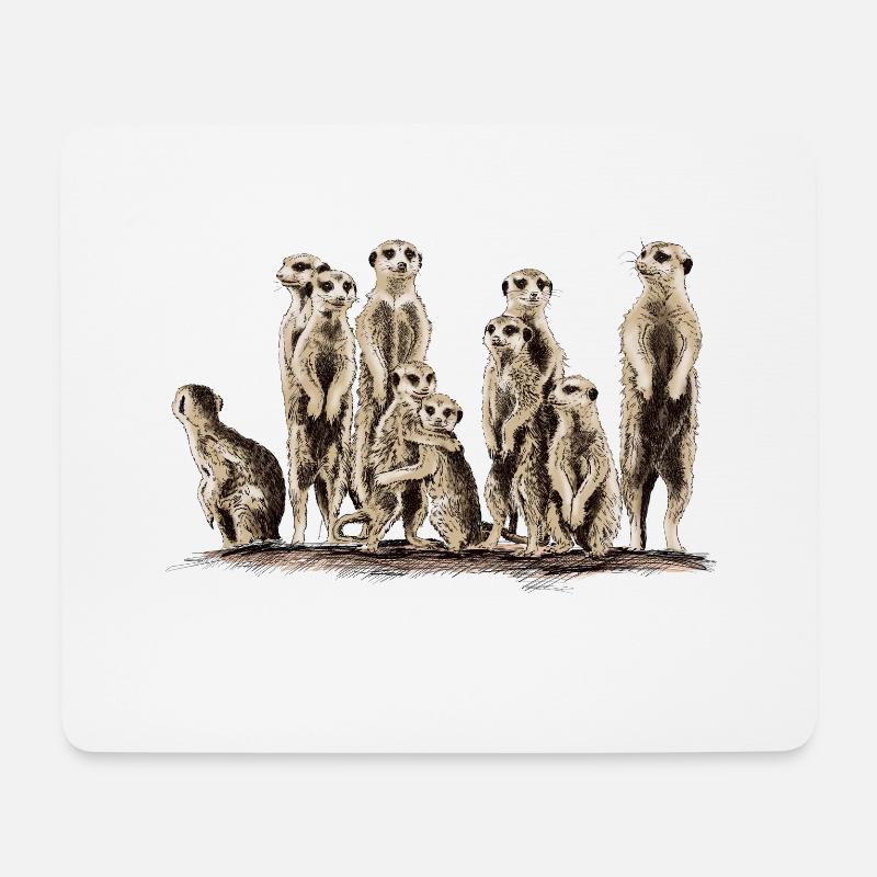 Erdmännchen - Mousepad (Querformat) - Weiß