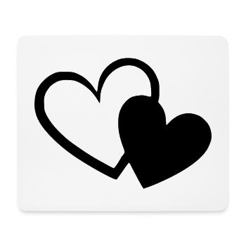 Valentinstag Schwarzes Herz, Valentinstag - Mousepad (Querformat) - Weiß - Vorne