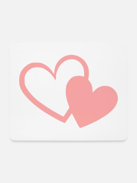 Valentinstag Pink Heart, Valentinstag - Mousepad (Querformat) - Weiß