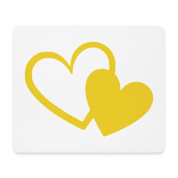 gelbes Herz gelb Geschenk Valentinstag - Mousepad (Querformat) - Weiß - Vorne