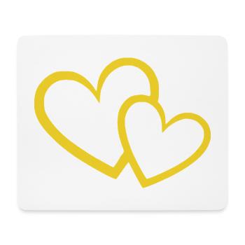 gelbes Herz gelb Herzmuster Geschenk Valentinstag - Mousepad (Querformat) - Weiß - Vorne