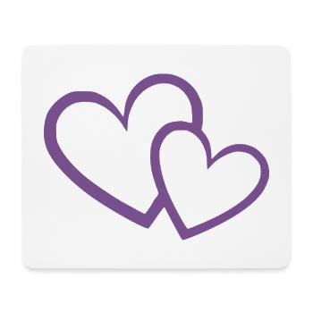 vielettes heart 2 hearts violet heart pattern - Mouse Pad (horizontal) - white - Front